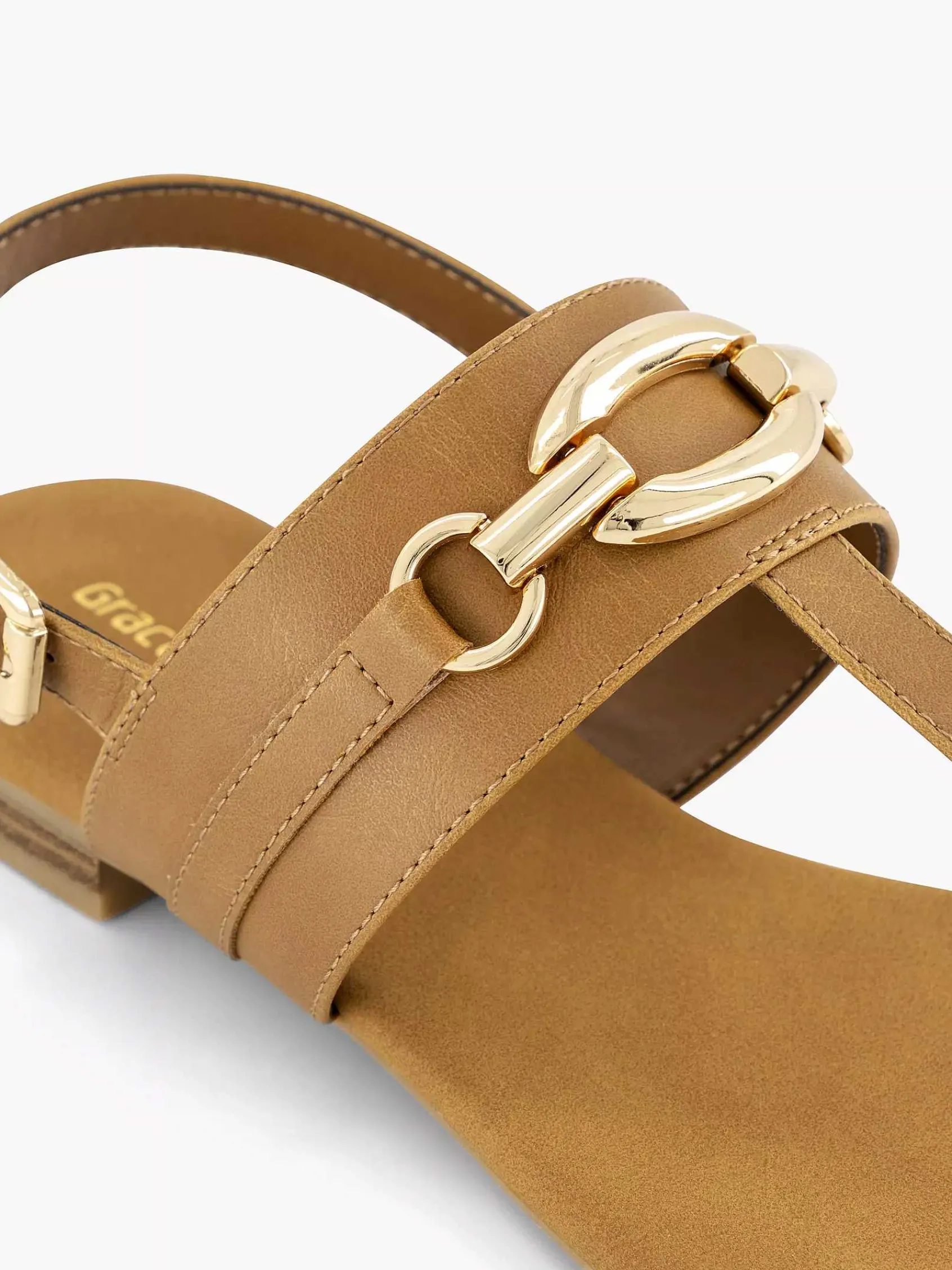 Graceland Sandalen-Bruine Sandaal Sierketting