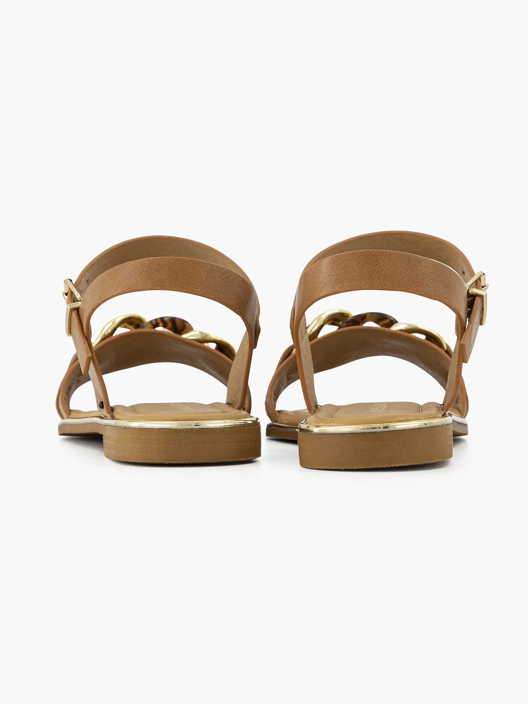 Graceland Sandalen-Bruine Sandaal Sierketting