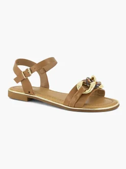 Graceland Sandalen-Bruine Sandaal Sierketting