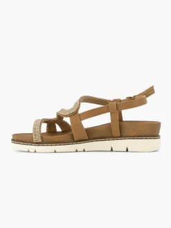 Graceland Sandalen-Bruine Sandaal Sierketting