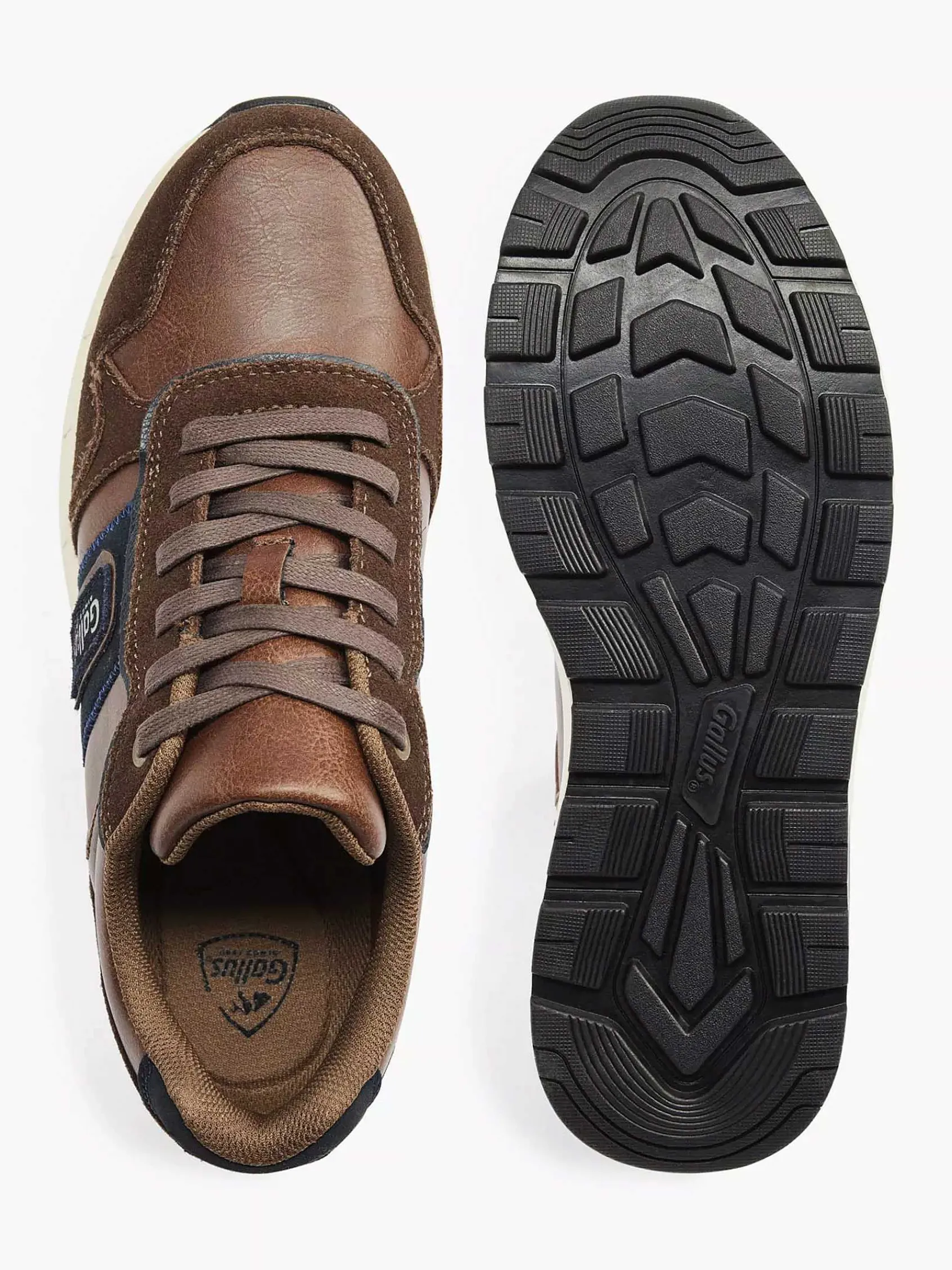 Gallus Sneakers-Bruine Suede Sneaker