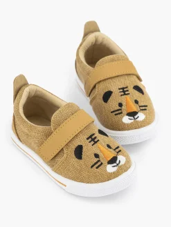 Bobbi-Shoes Jongensschoenen-Cognac Canvas Instapper Beer
