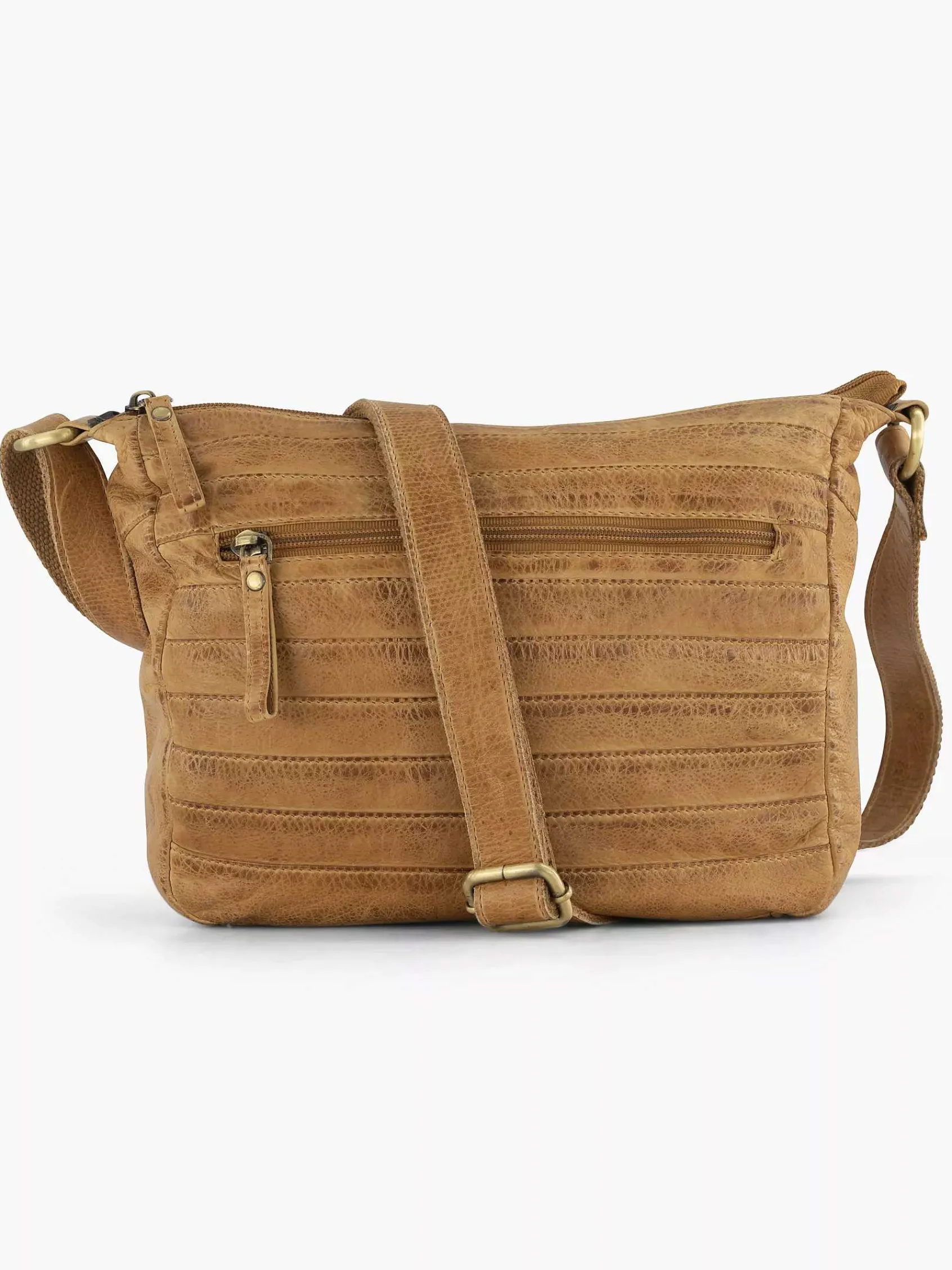 5th Avenue Online Exclusive Accessoires-Cognac Leren Schoudertas