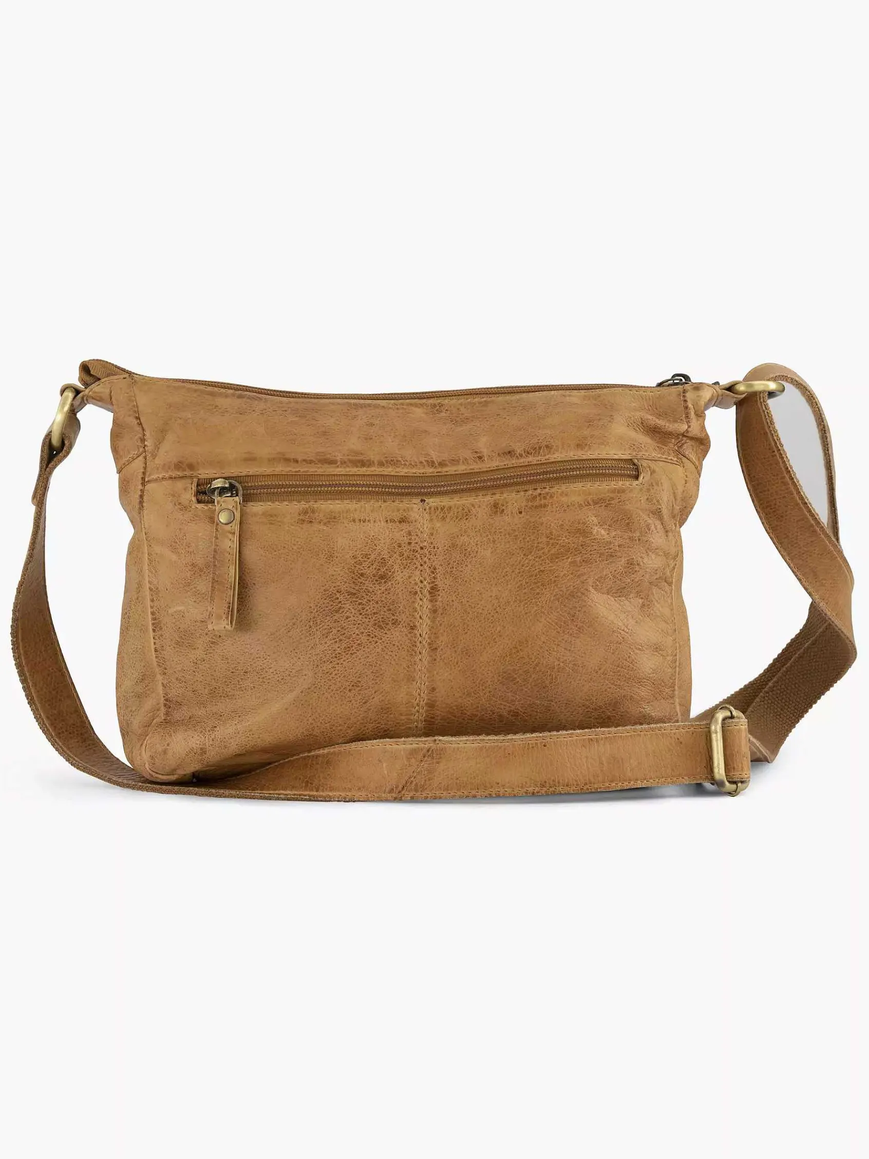 5th Avenue Online Exclusive Accessoires-Cognac Leren Schoudertas