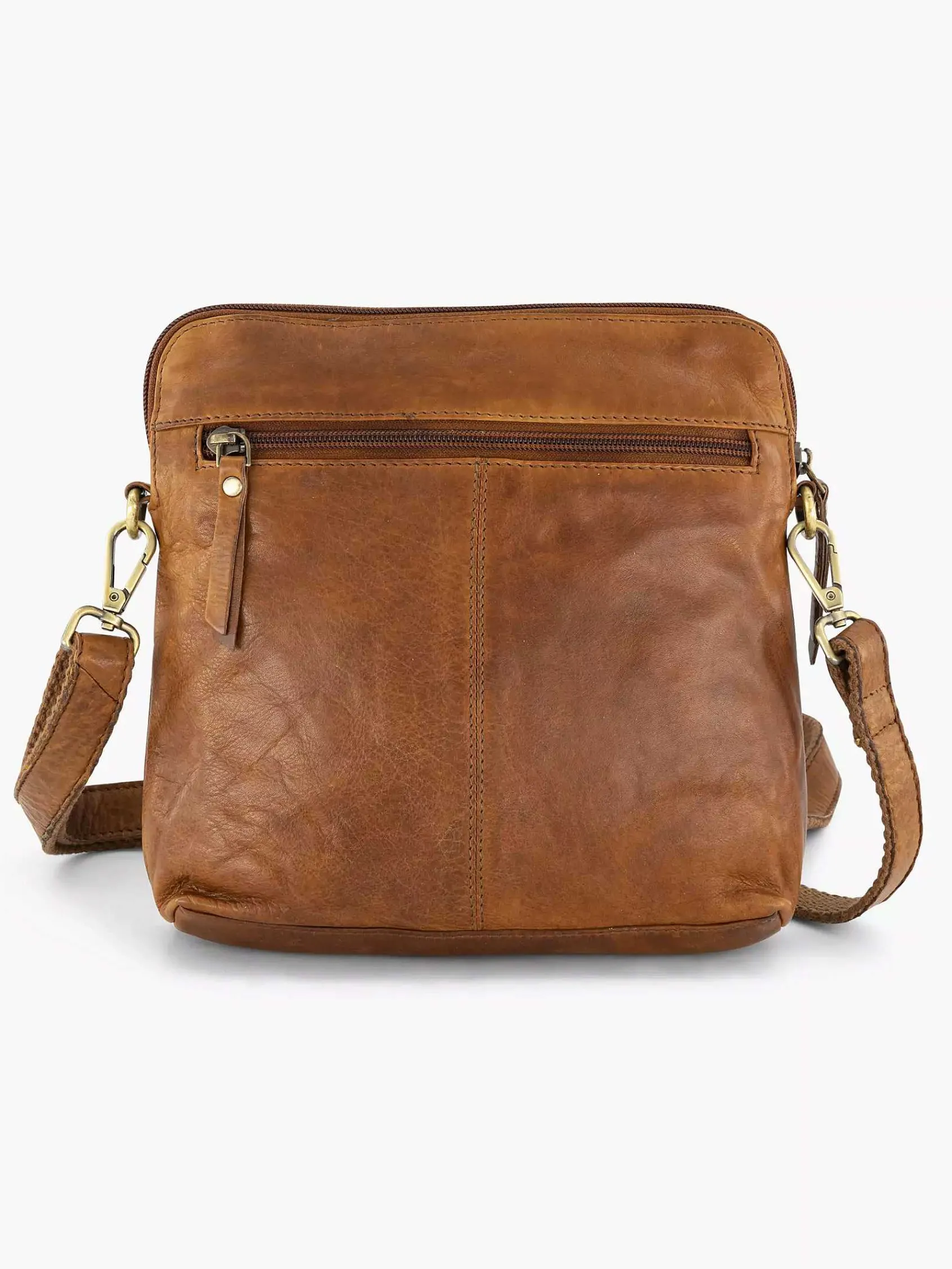 5th Avenue Online Exclusive Accessoires-Cognac Leren Schoudertas