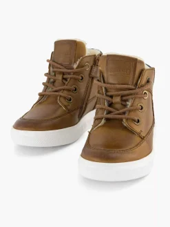 Vty Babyschoenen-Cognac Leren Sneaker