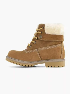 Limelight girl Jongensschoenen-Cognac Leren Veterboot Gevoerd