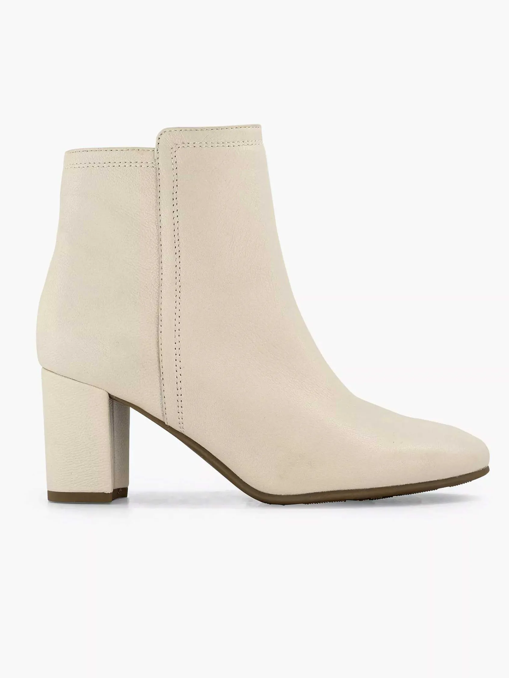 5th Avenue Enkellaarzen & Boots-Creme Leren Enkellaars