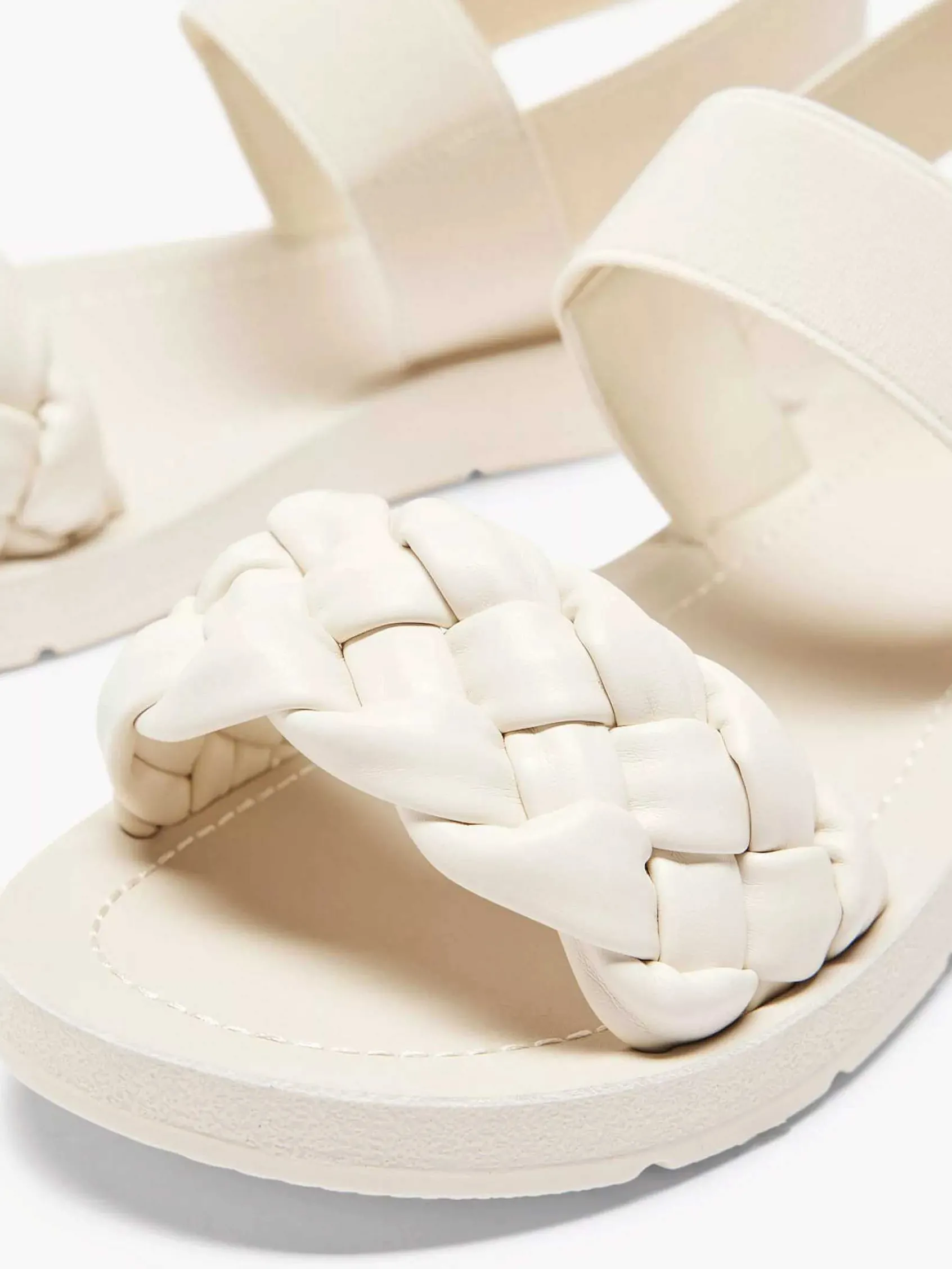 Graceland Sandalen-Creme Sandaal Gevlochten