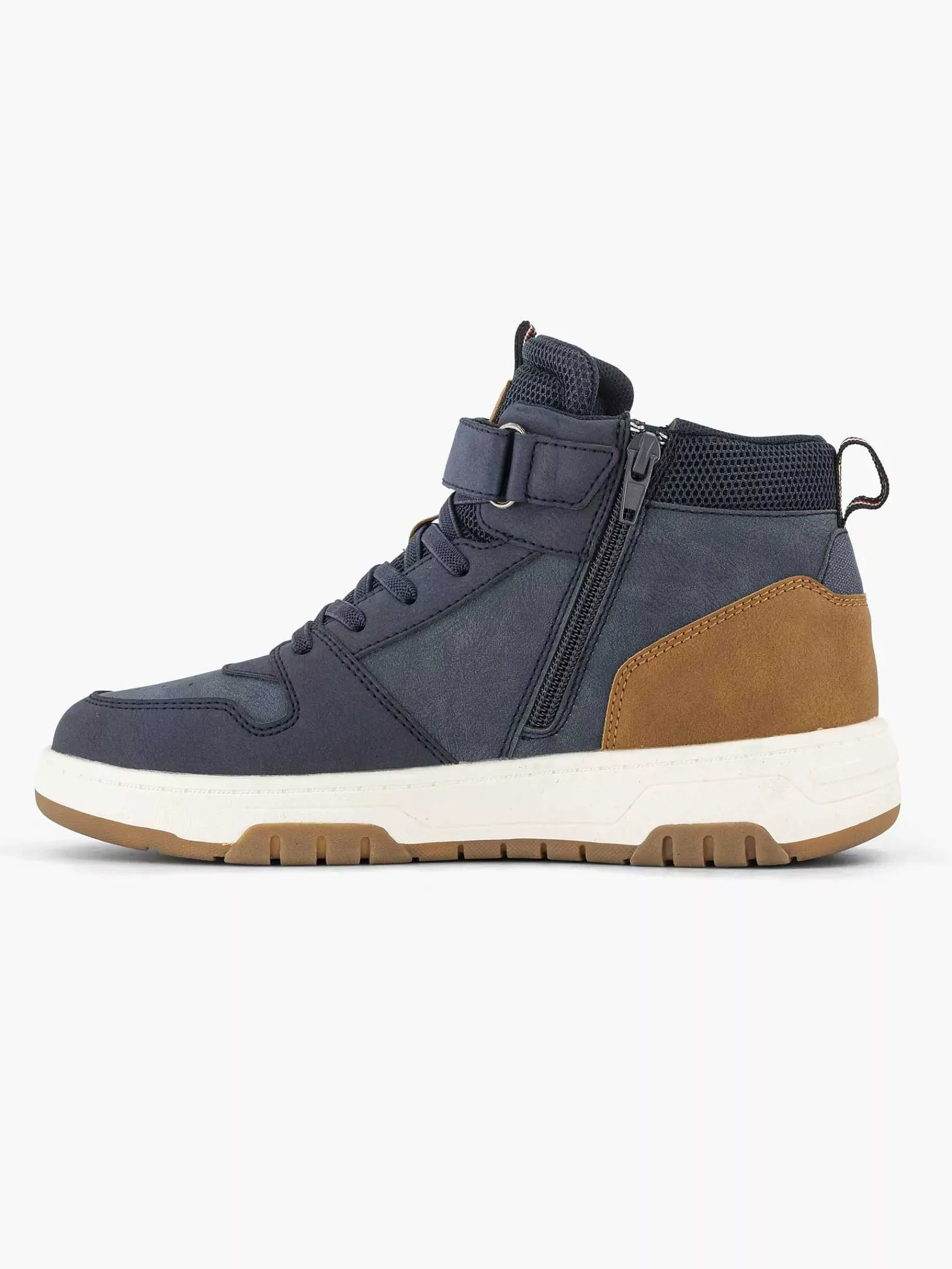Vty Jongensschoenen-Donkerblauwe Hoge Sneaker