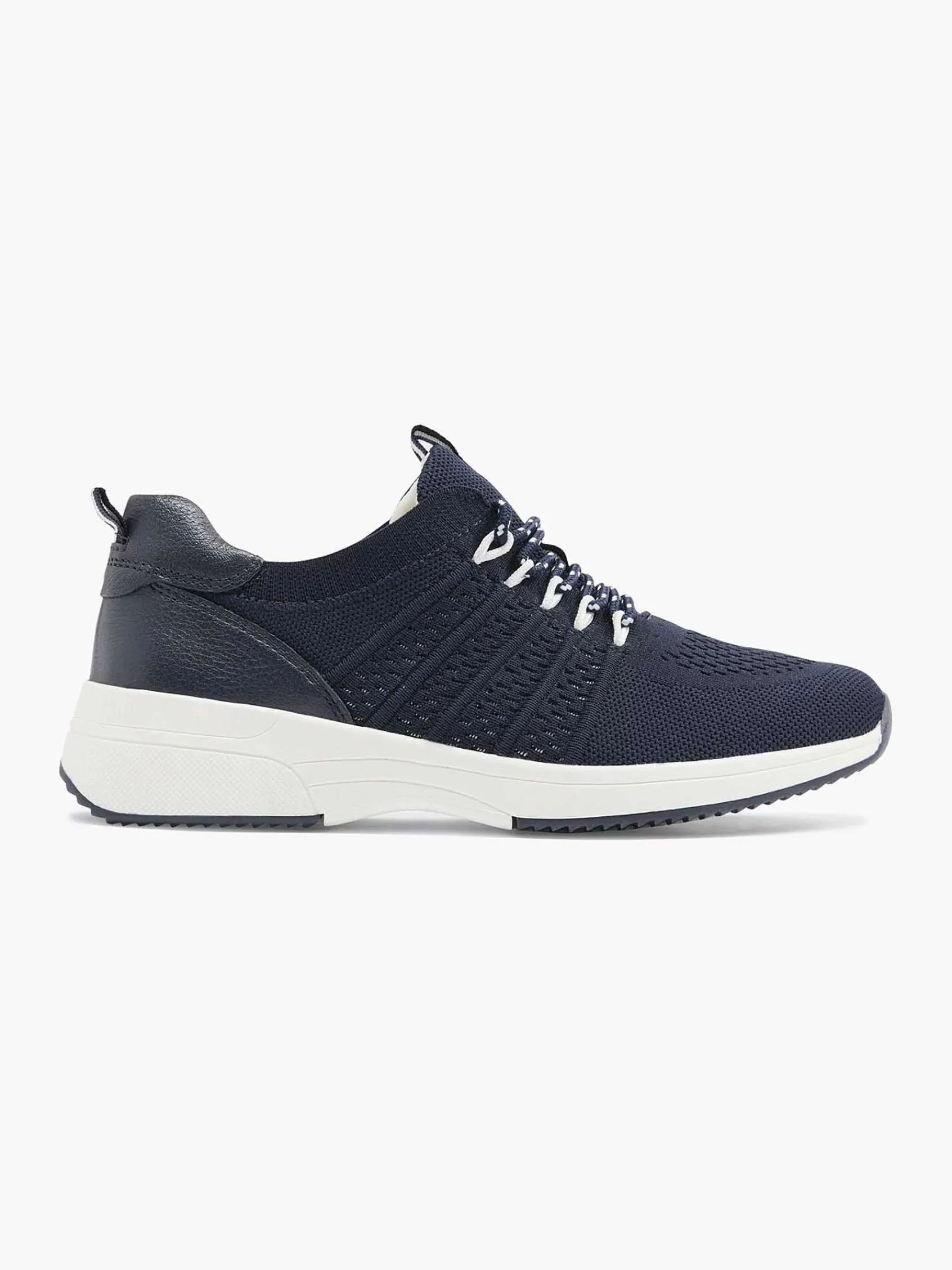 Medicus Comfort Schoenen-Donkerblauwe Leren Comfort Sneaker