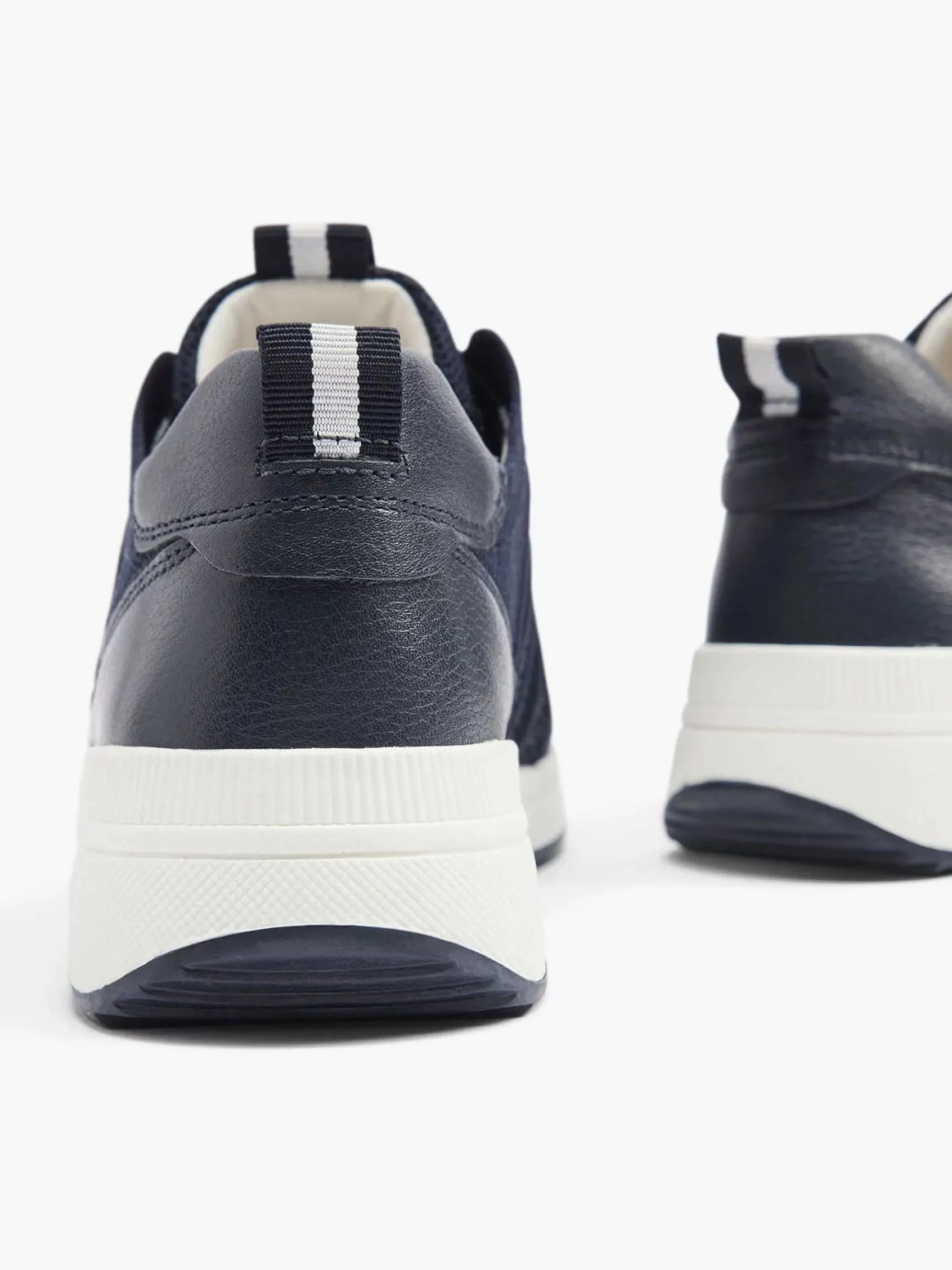 Medicus Comfort Schoenen-Donkerblauwe Leren Comfort Sneaker