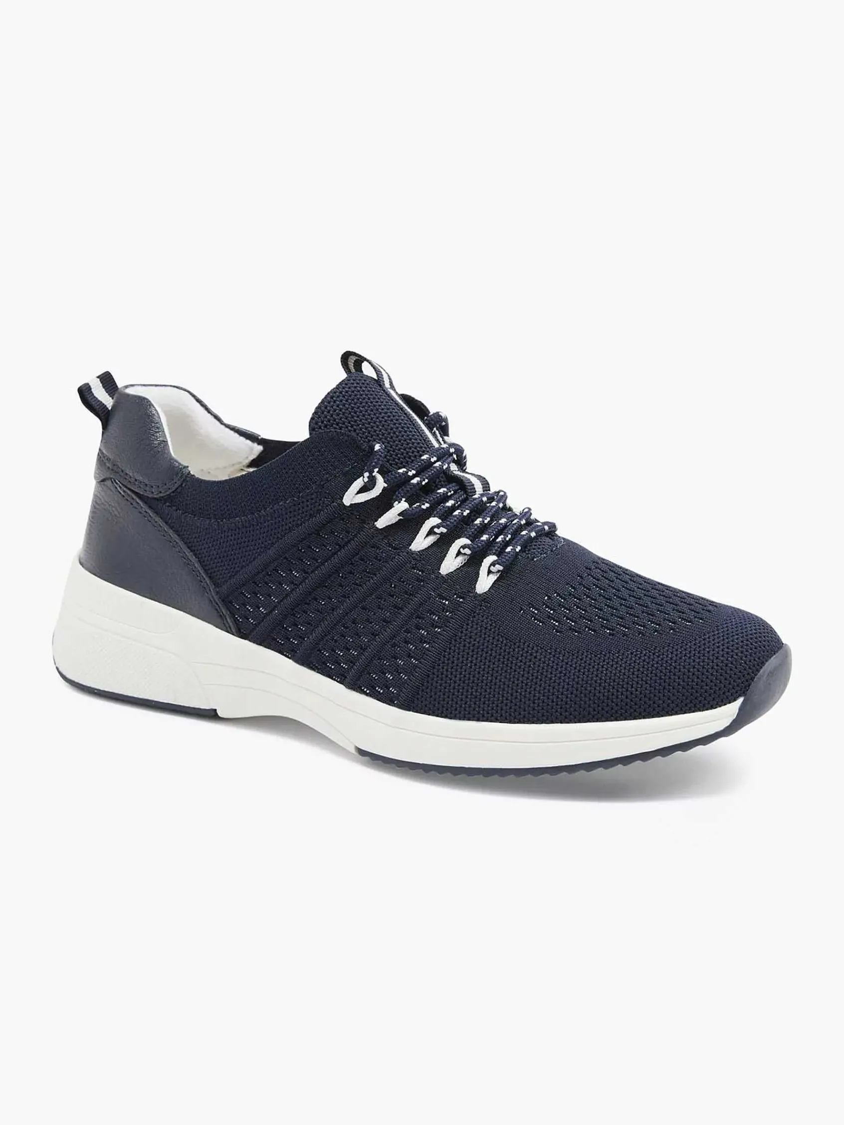 Medicus Comfort Schoenen-Donkerblauwe Leren Comfort Sneaker