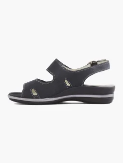 Medicus Comfort Schoenen-Donkerblauwe Leren Sandaal