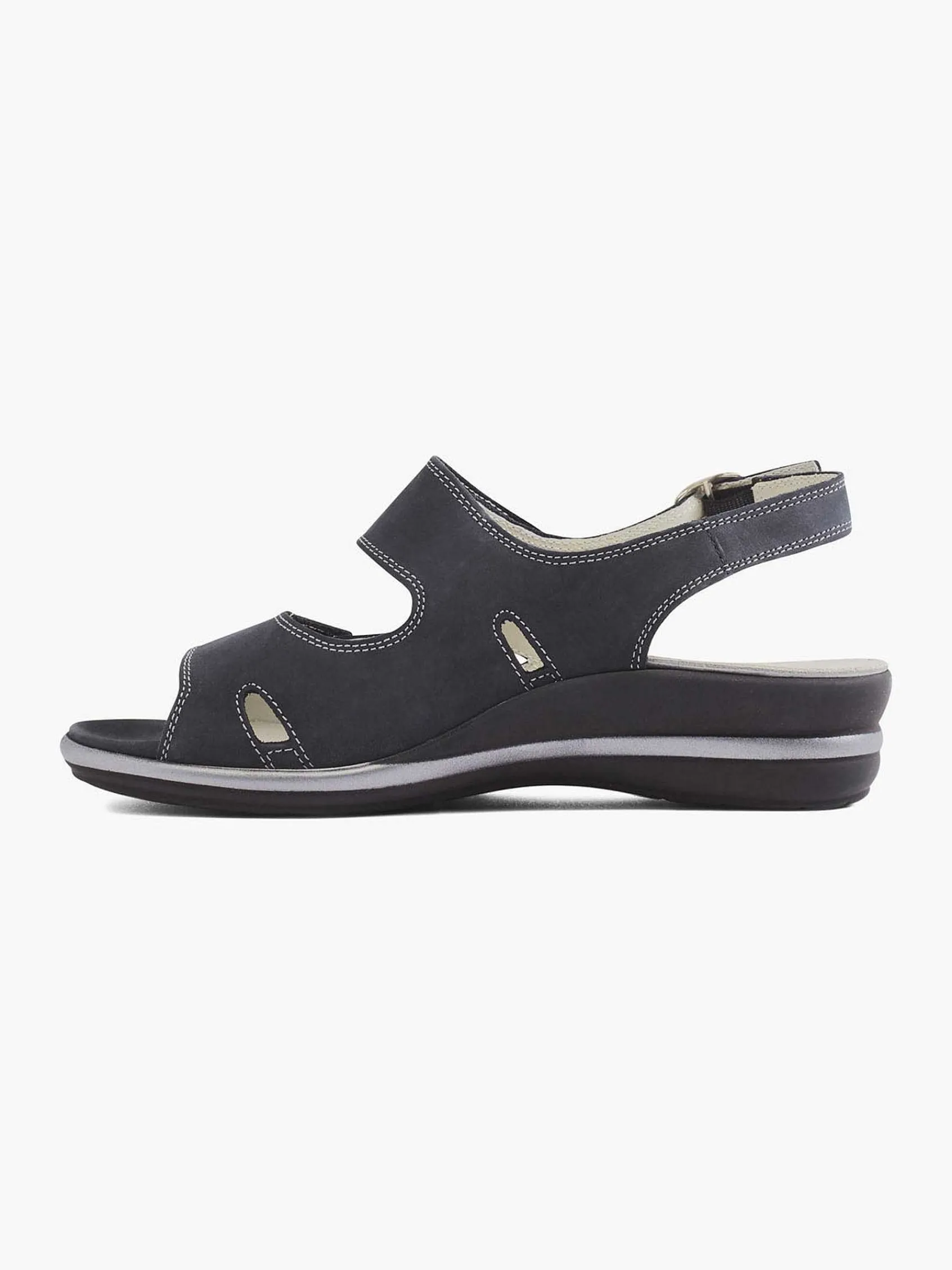 Medicus Comfort Schoenen-Donkerblauwe Leren Sandaal