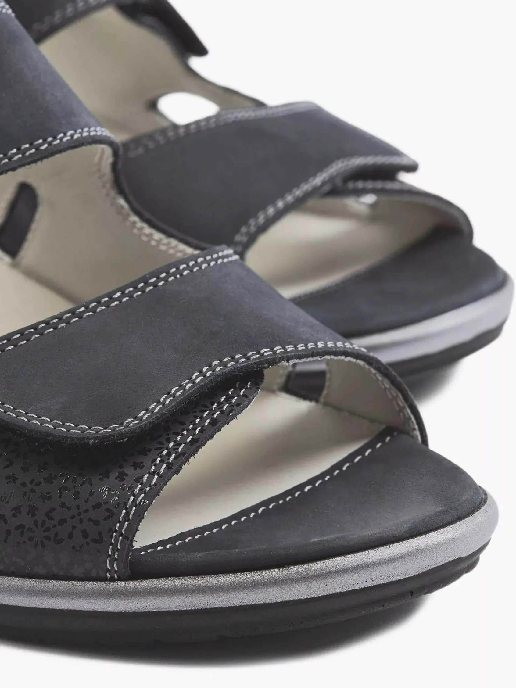 Medicus Comfort Schoenen-Donkerblauwe Leren Sandaal