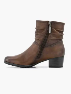 Medicus Enkellaarzen & Boots-Donkerbruine Leren Comfort Enkellaars Hak