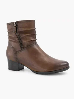 Medicus Enkellaarzen & Boots-Donkerbruine Leren Comfort Enkellaars Hak