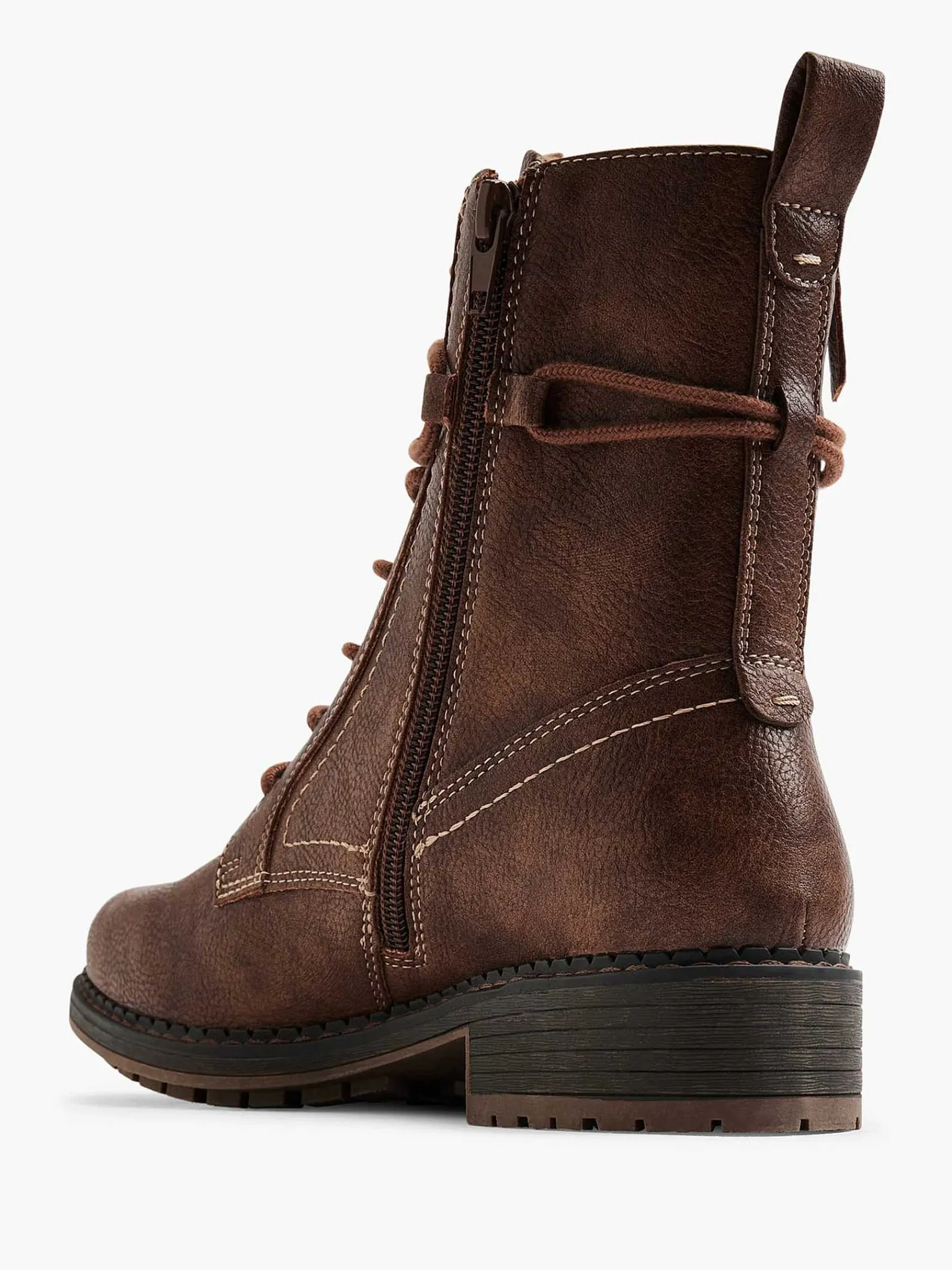 Easy Street Enkellaarzen & Boots-Donkerbruine Veterboot