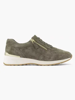 Medicus Comfort Schoenen-Donkergroene Leren Comfort Sneaker