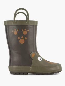 Landrover Jongensschoenen-Donkergroene Regenlaars Beer