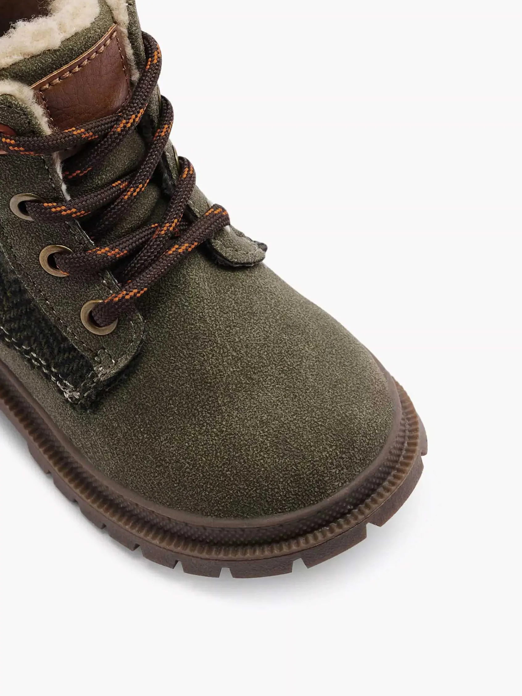 Vty Babyschoenen-Donkergroene Veterboot