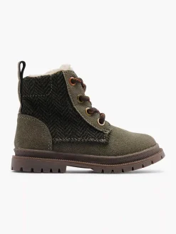 Vty Babyschoenen-Donkergroene Veterboot