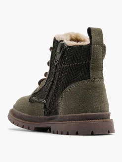 Vty Babyschoenen-Donkergroene Veterboot
