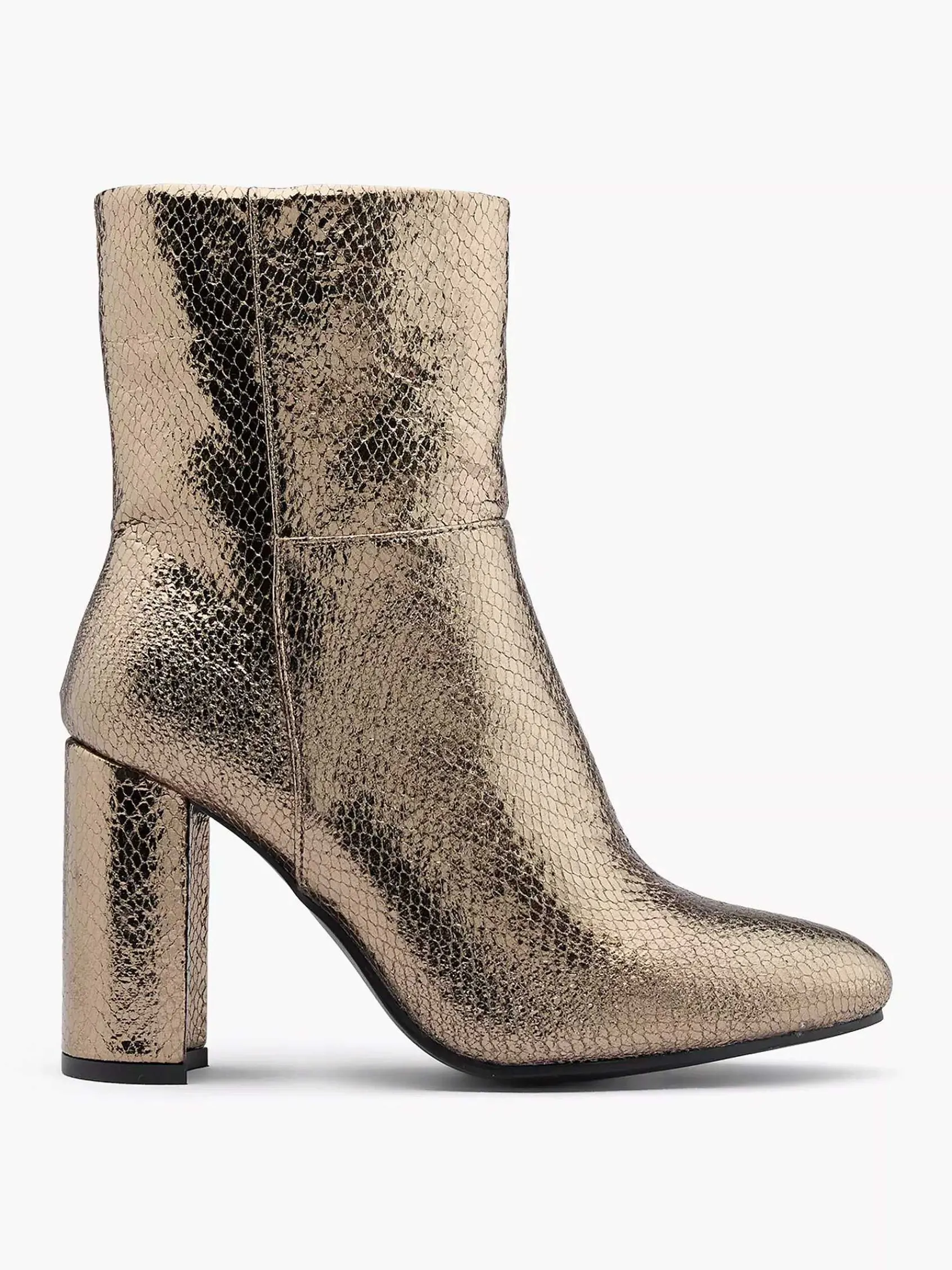 Oxmox Enkellaarzen & Boots-Gouden Enkellaars Slangenprint