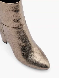 Oxmox Enkellaarzen & Boots-Gouden Enkellaars Slangenprint