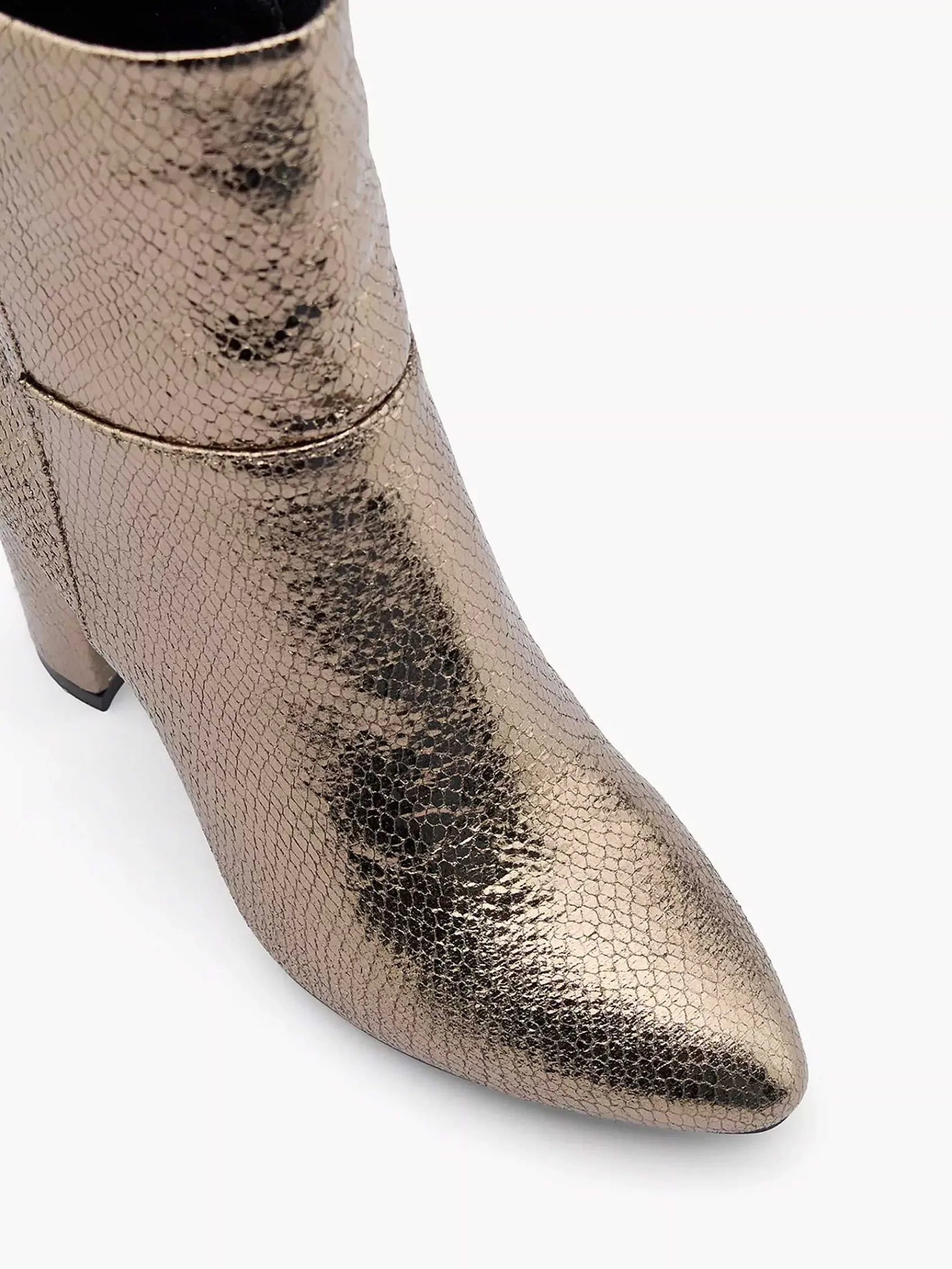 Oxmox Enkellaarzen & Boots-Gouden Enkellaars Slangenprint