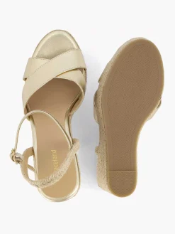 Graceland Sandalen-Gouden Espadrille Sleehak
