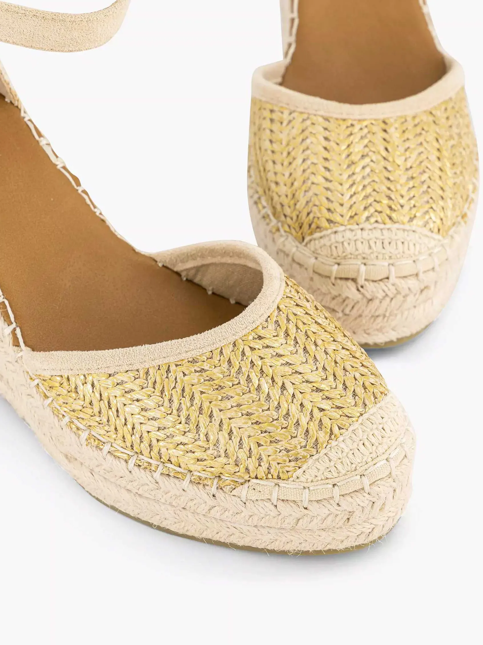 Graceland Hoge Hakken-Gouden Espadrille Sleehak