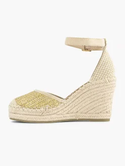 Graceland Hoge Hakken-Gouden Espadrille Sleehak