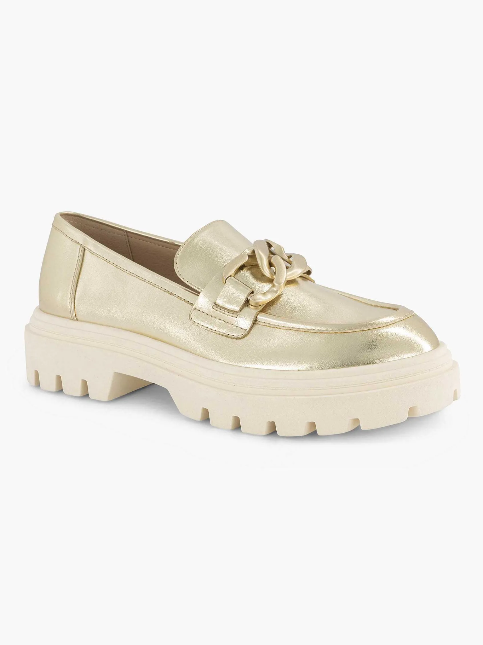 Oxmox Instappers-Gouden Metallic Chunky Loafer