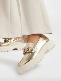 Oxmox Instappers-Gouden Metallic Chunky Loafer