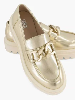 Oxmox Instappers-Gouden Metallic Chunky Loafer