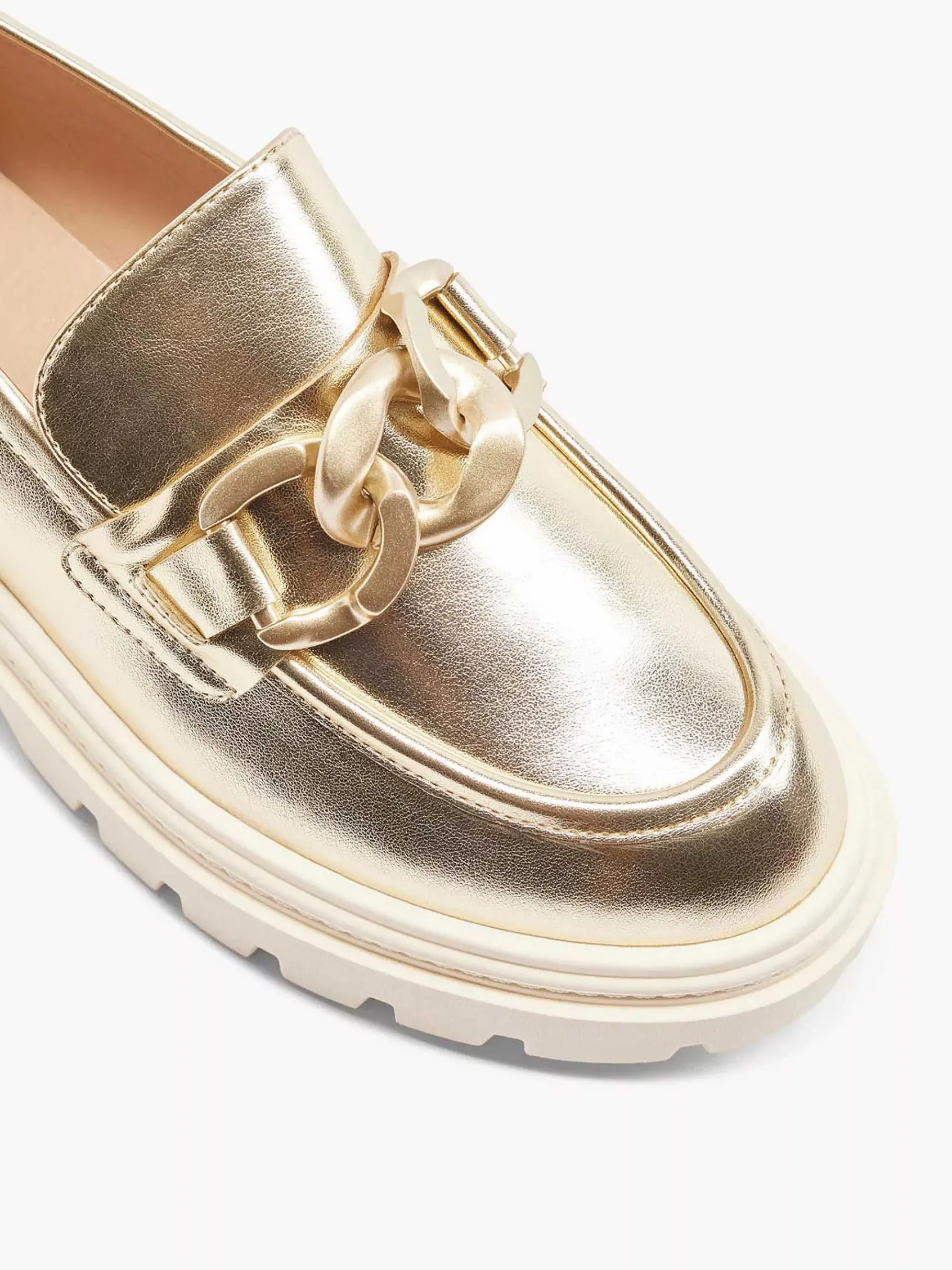 Oxmox Instappers-Gouden Metallic Chunky Loafer