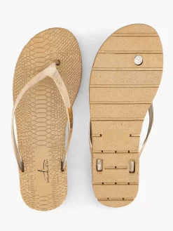 Blue Fin Slippers-Gouden Teenslipper