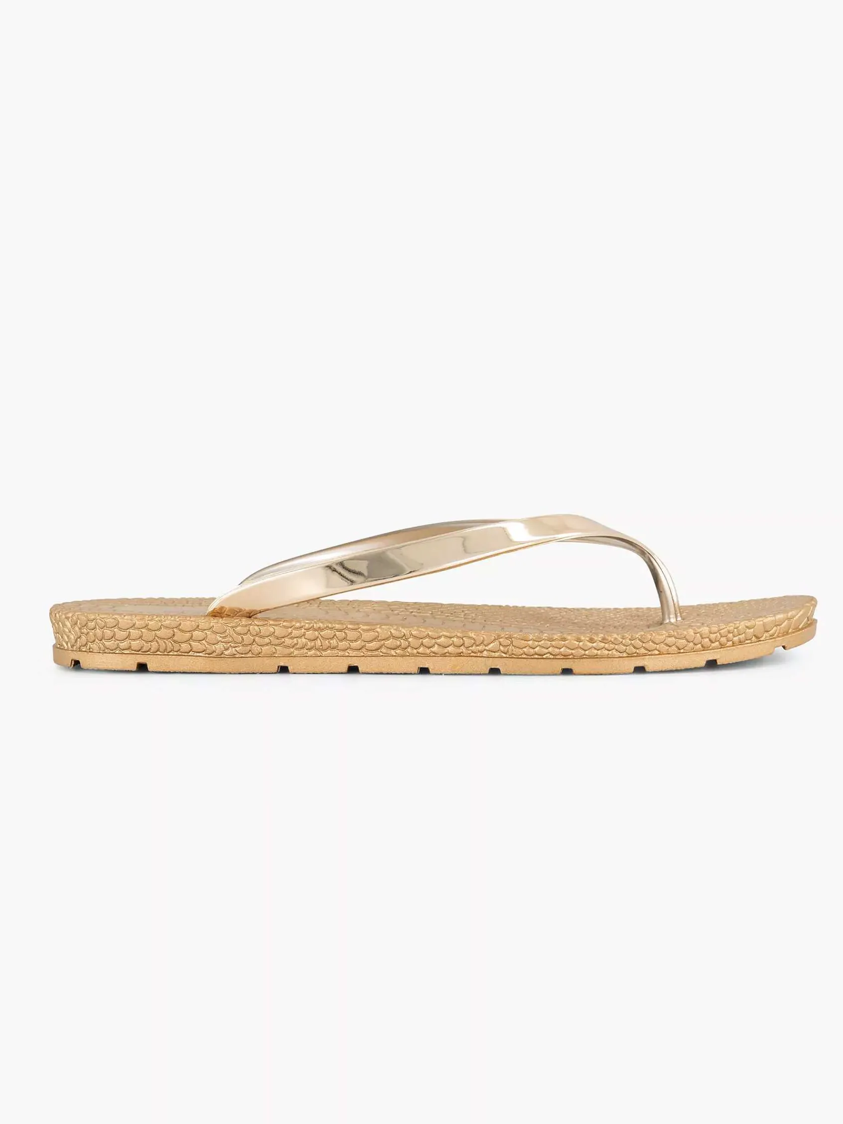 Blue Fin Slippers-Gouden Teenslipper