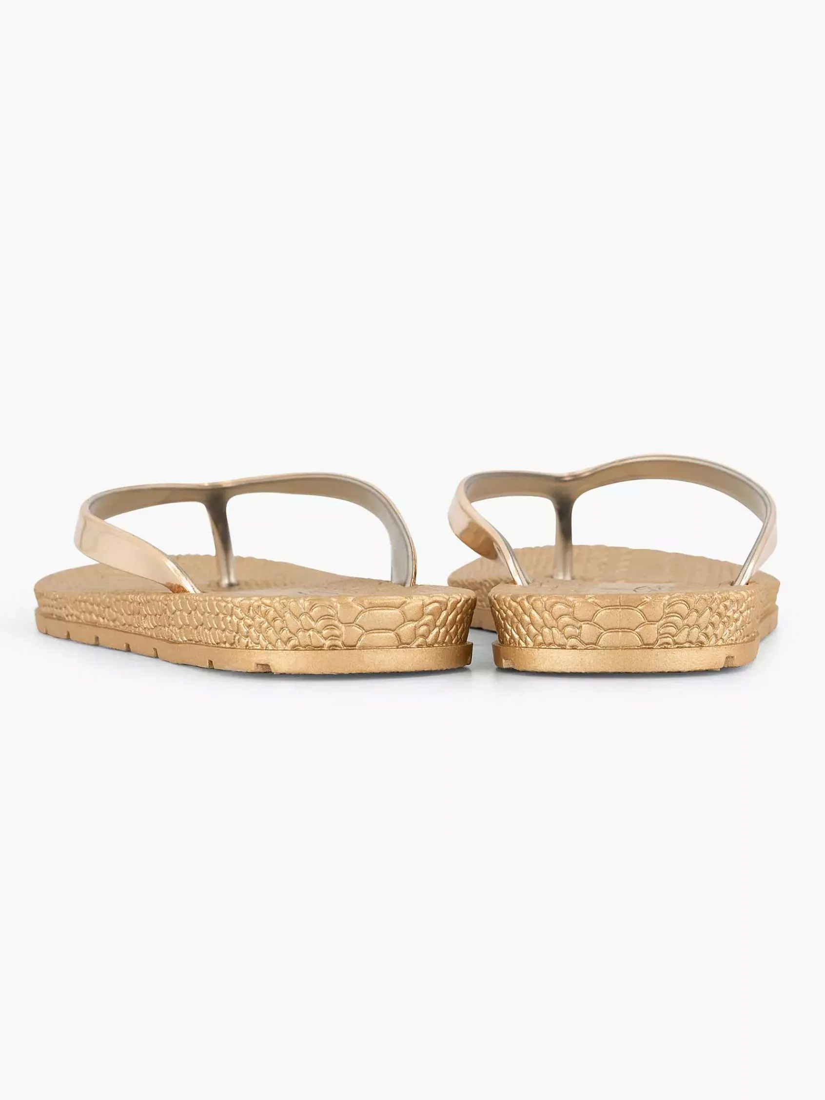 Blue Fin Slippers-Gouden Teenslipper