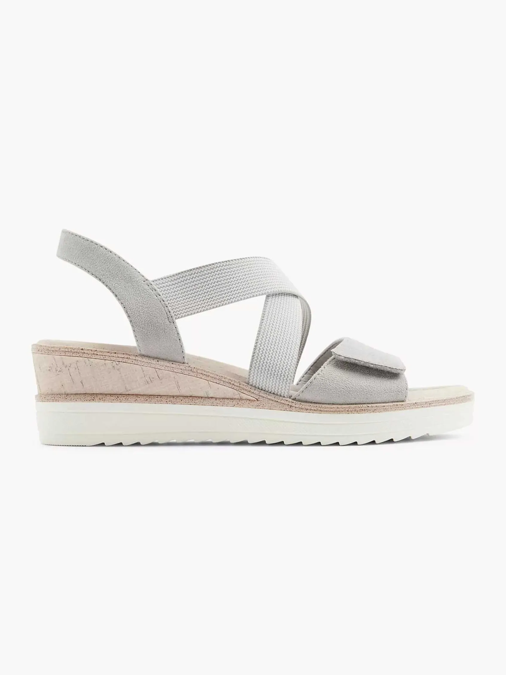Easy Street Comfort Schoenen-Grijze Comfort Sandalette Sleehak
