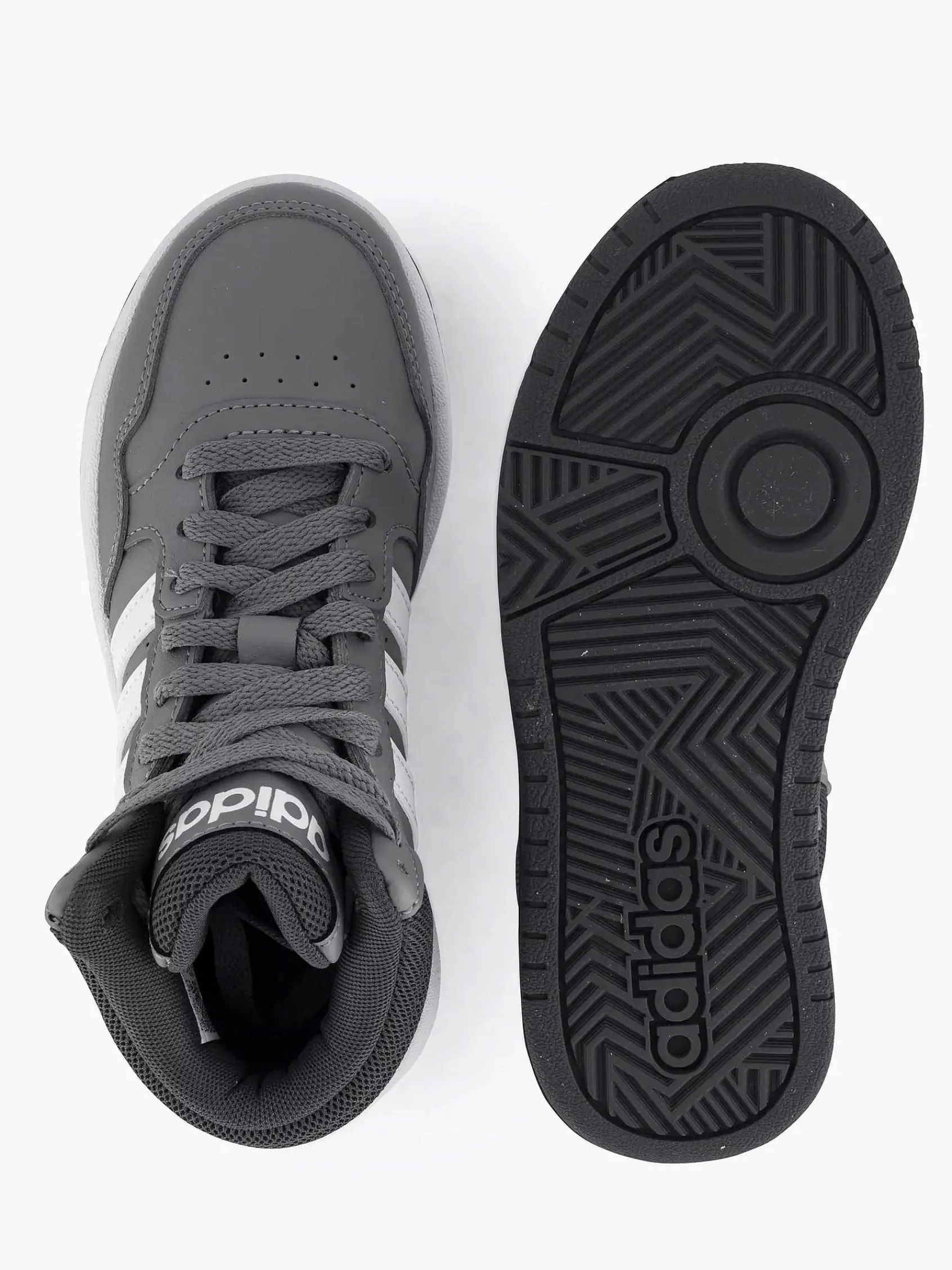 adidas Jongensschoenen-Grijze Hoops Mid 3.0 K