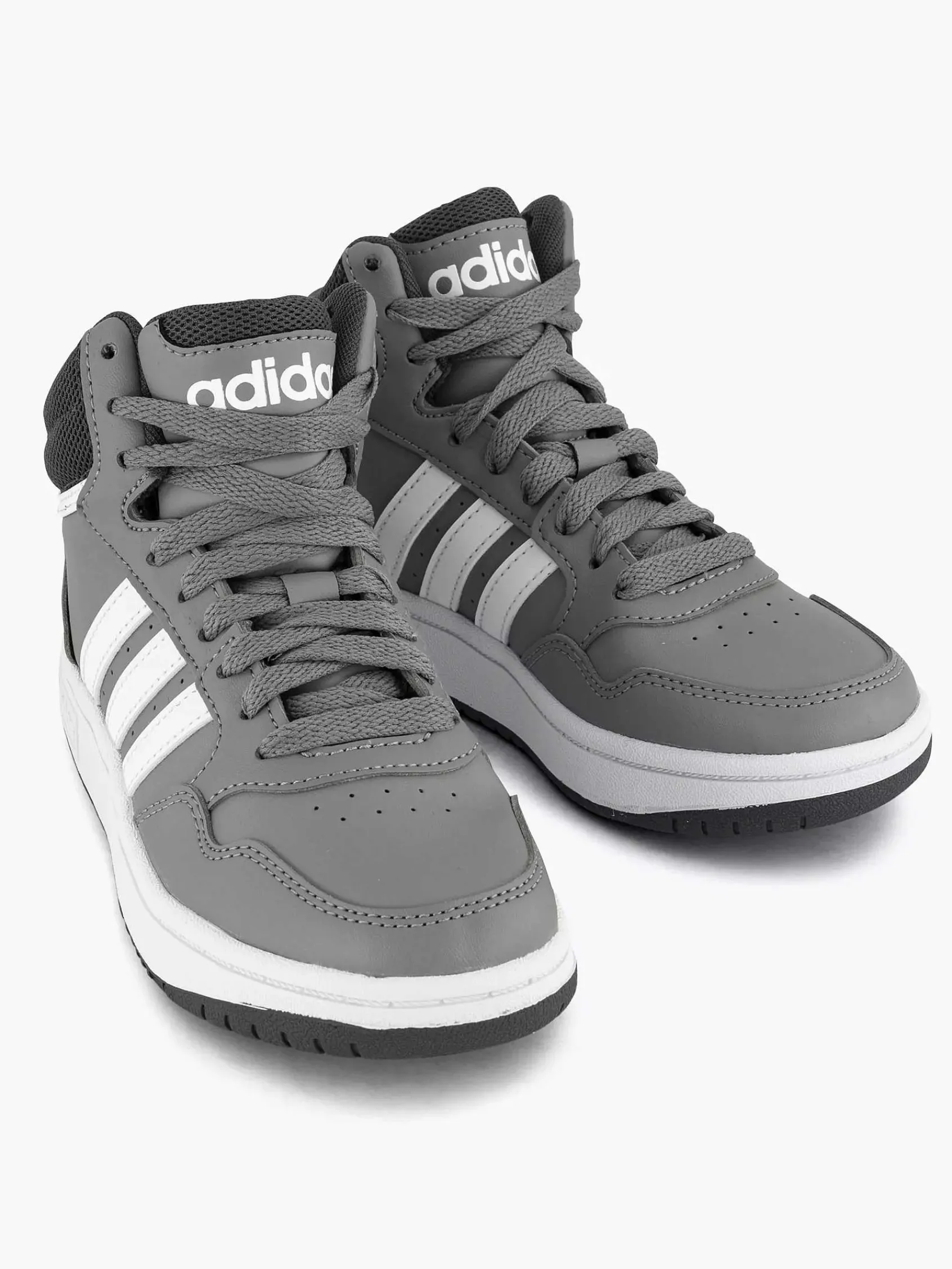 adidas Jongensschoenen-Grijze Hoops Mid 3.0 K