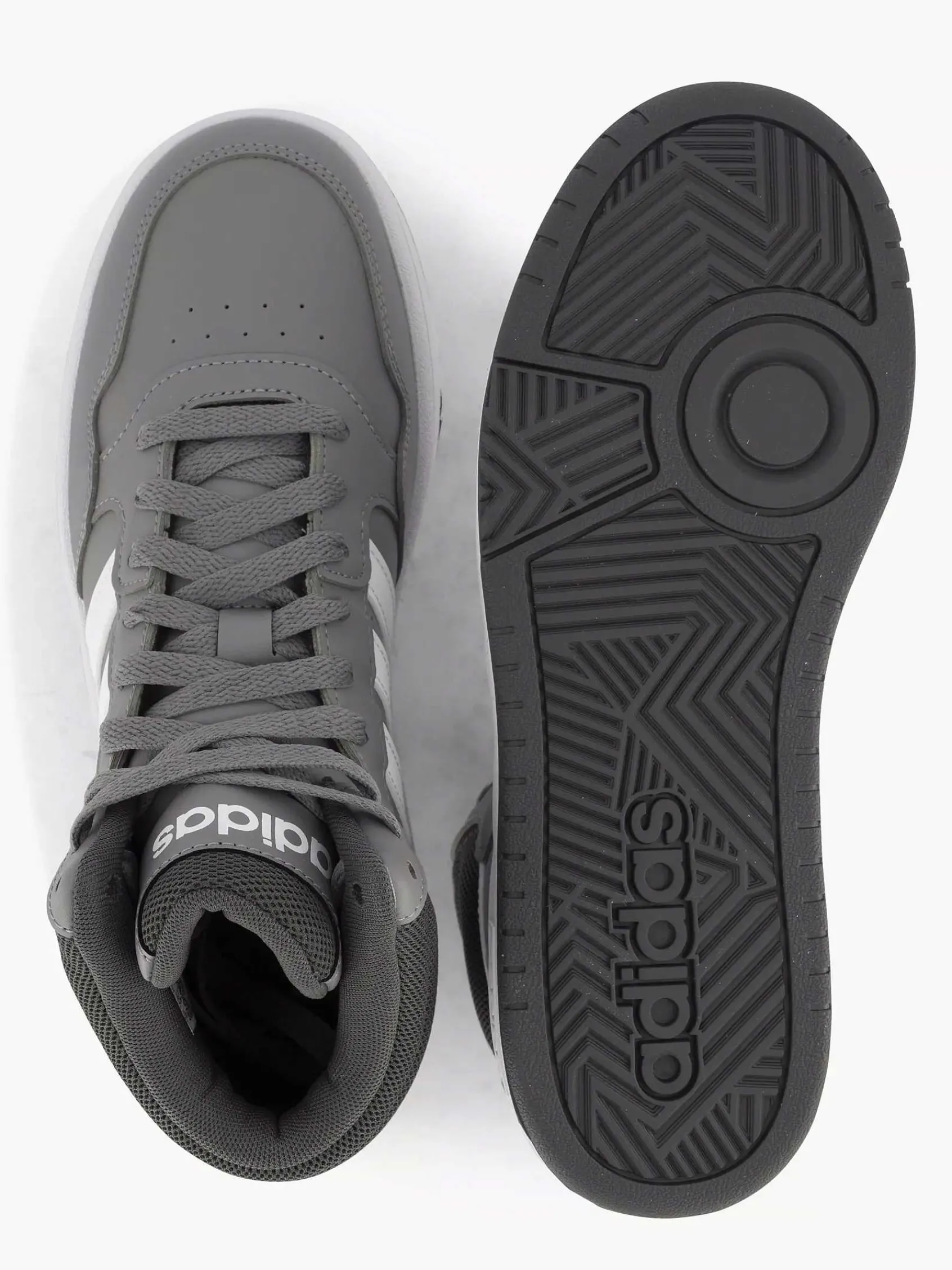 adidas Jongensschoenen-Grijze Hoops Mid 3.0 K
