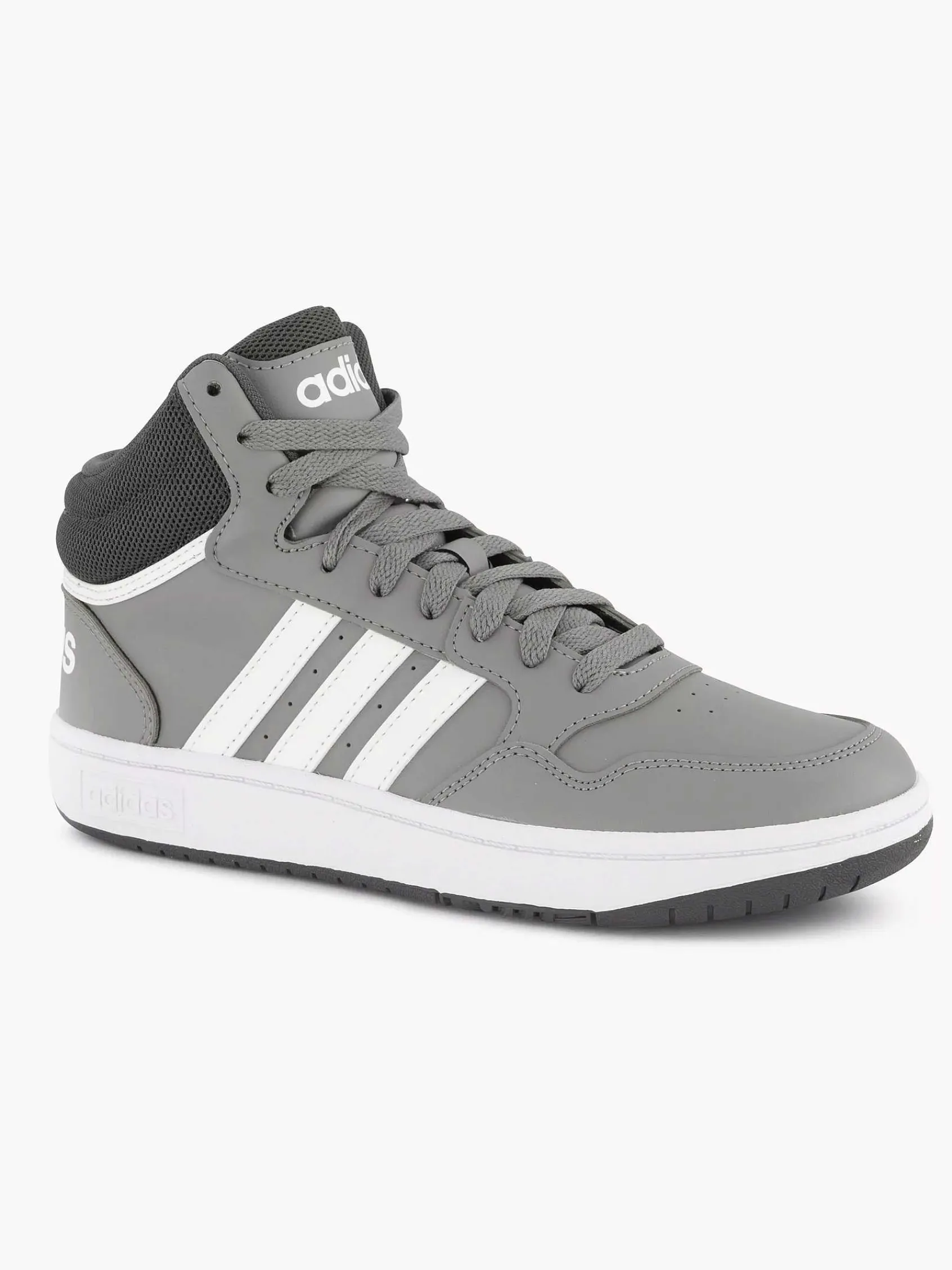 adidas Jongensschoenen-Grijze Hoops Mid 3.0 K
