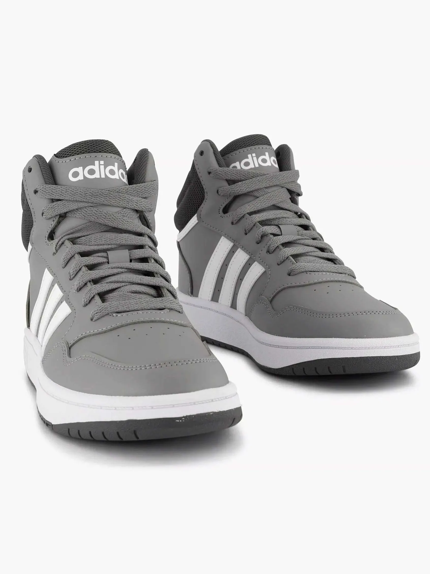 adidas Jongensschoenen-Grijze Hoops Mid 3.0 K