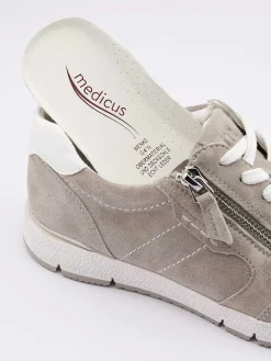 Medicus Comfort Schoenen-Grijze Leren Comfort Sneaker
