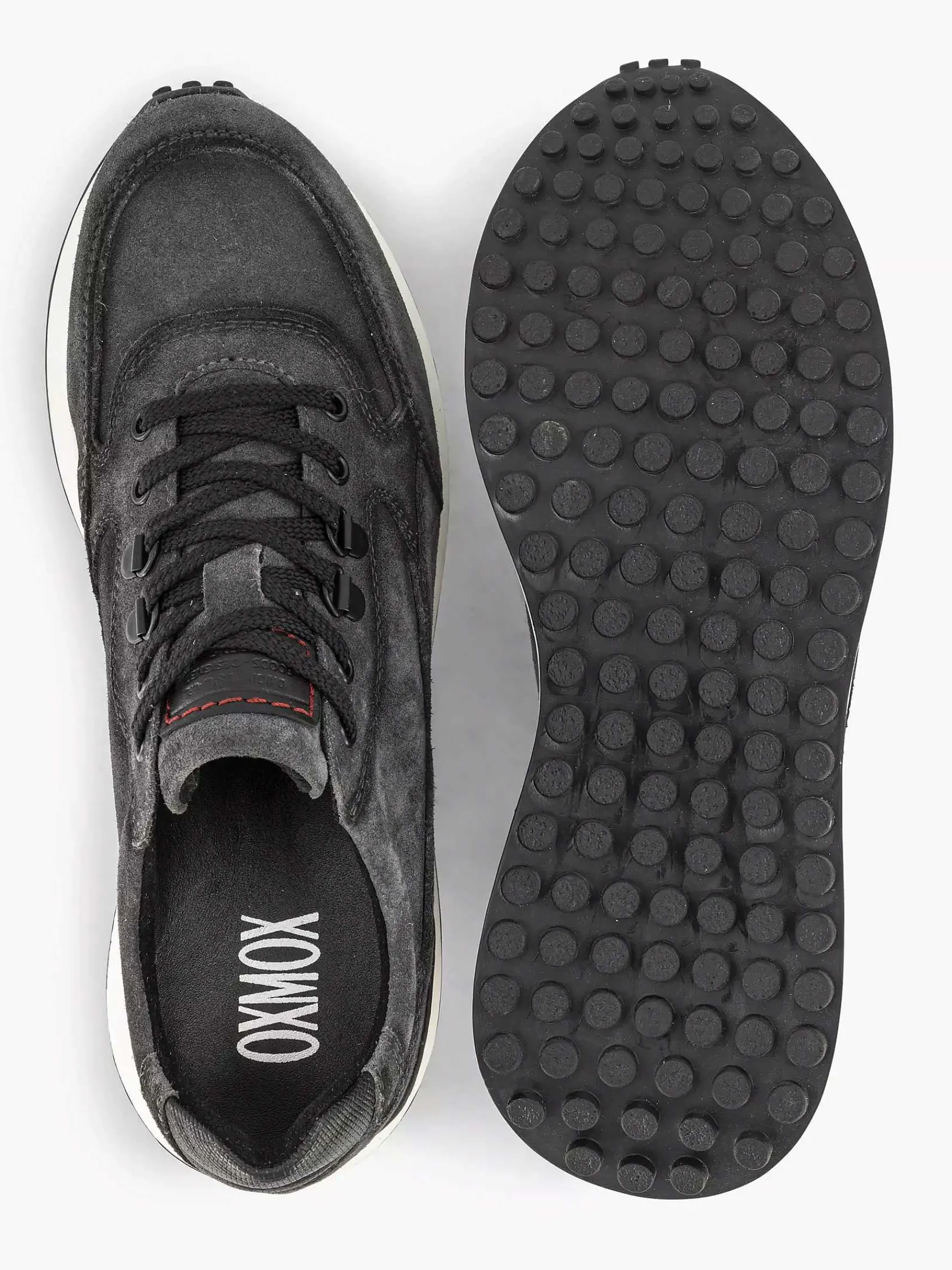 Oxmox Sneakers-Grijze Leren Sneaker