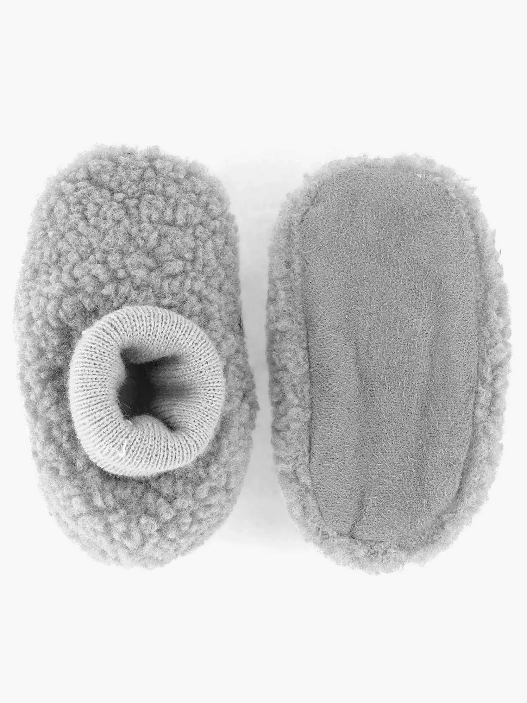 vanHaren Jongensschoenen-Grijze Pantoffel Teddy